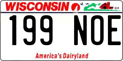 WI license plate 199NOE