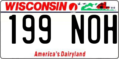 WI license plate 199NOH