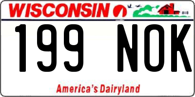 WI license plate 199NOK