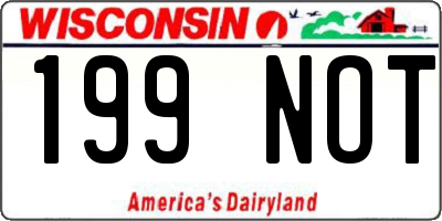 WI license plate 199NOT