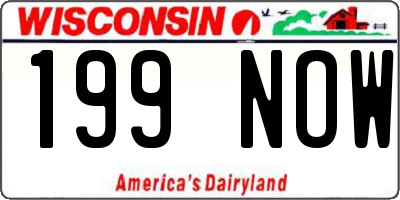 WI license plate 199NOW