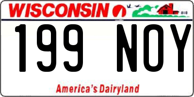 WI license plate 199NOY