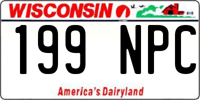WI license plate 199NPC