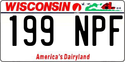 WI license plate 199NPF