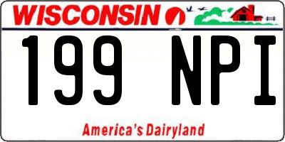 WI license plate 199NPI
