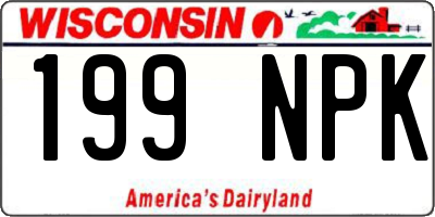 WI license plate 199NPK