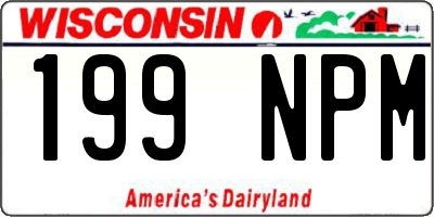 WI license plate 199NPM