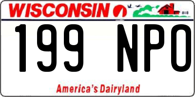 WI license plate 199NPO