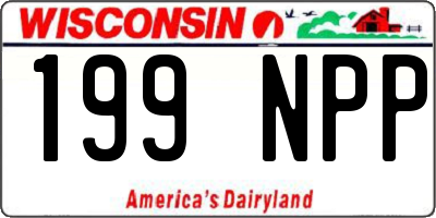 WI license plate 199NPP