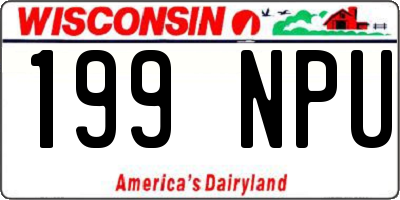 WI license plate 199NPU