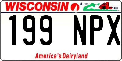 WI license plate 199NPX