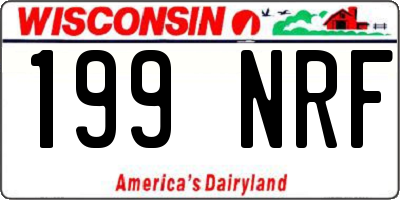 WI license plate 199NRF