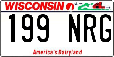 WI license plate 199NRG