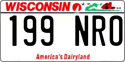 WI license plate 199NRO