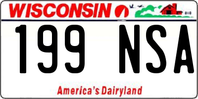 WI license plate 199NSA