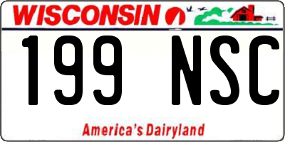 WI license plate 199NSC