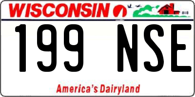 WI license plate 199NSE