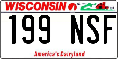 WI license plate 199NSF
