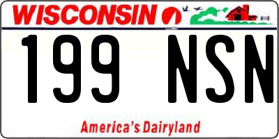 WI license plate 199NSN