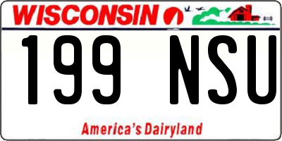 WI license plate 199NSU