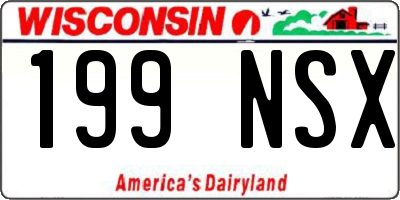 WI license plate 199NSX