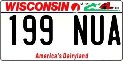 WI license plate 199NUA
