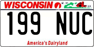 WI license plate 199NUC