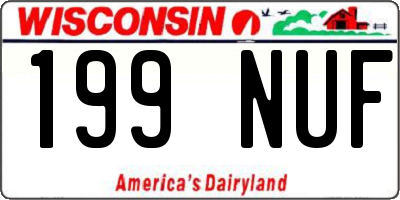WI license plate 199NUF