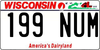 WI license plate 199NUM