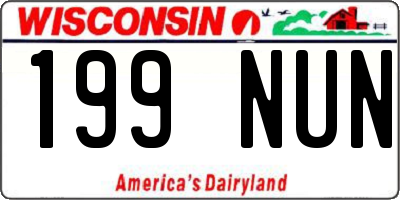 WI license plate 199NUN
