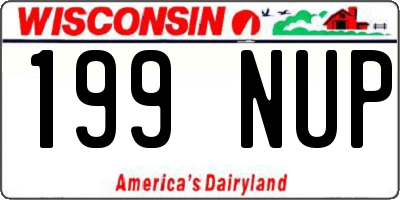 WI license plate 199NUP