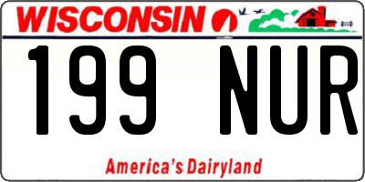 WI license plate 199NUR