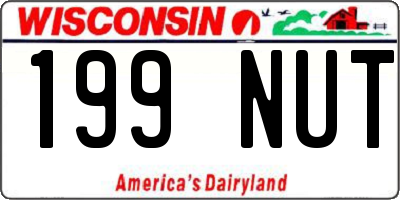 WI license plate 199NUT