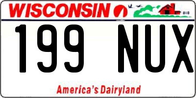 WI license plate 199NUX