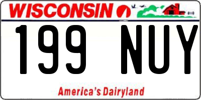 WI license plate 199NUY