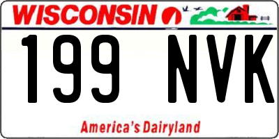 WI license plate 199NVK