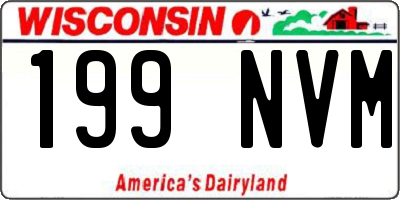 WI license plate 199NVM