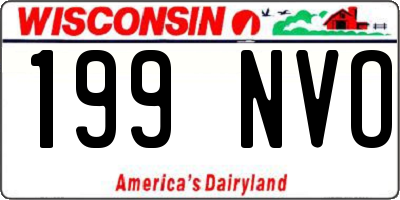 WI license plate 199NVO