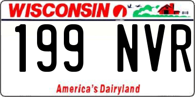 WI license plate 199NVR