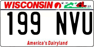 WI license plate 199NVU