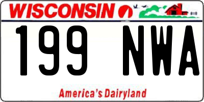WI license plate 199NWA