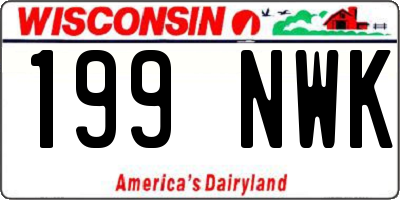 WI license plate 199NWK