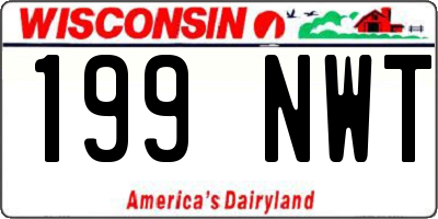 WI license plate 199NWT