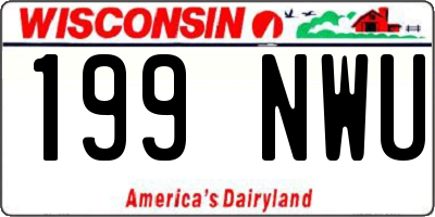 WI license plate 199NWU