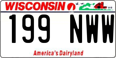 WI license plate 199NWW