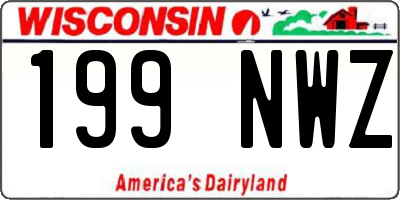 WI license plate 199NWZ