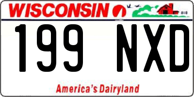 WI license plate 199NXD