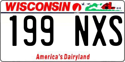 WI license plate 199NXS