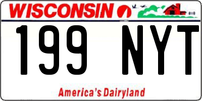 WI license plate 199NYT