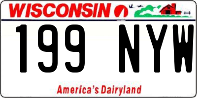 WI license plate 199NYW
